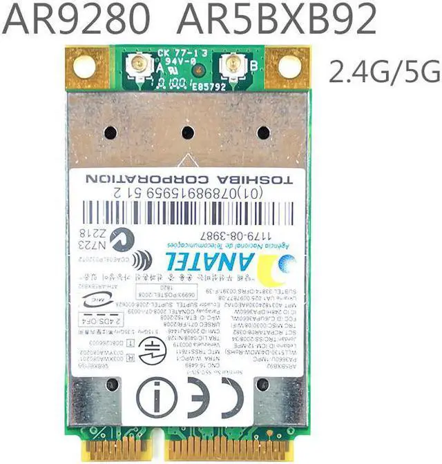 Main image of AR9280 AR5BHB92 dual band 2.4GHz / 5GHz 802.11a/b/g/n 300Mbp wireless wi-fi mini-pci-e card module WiFi for ASUS ACER