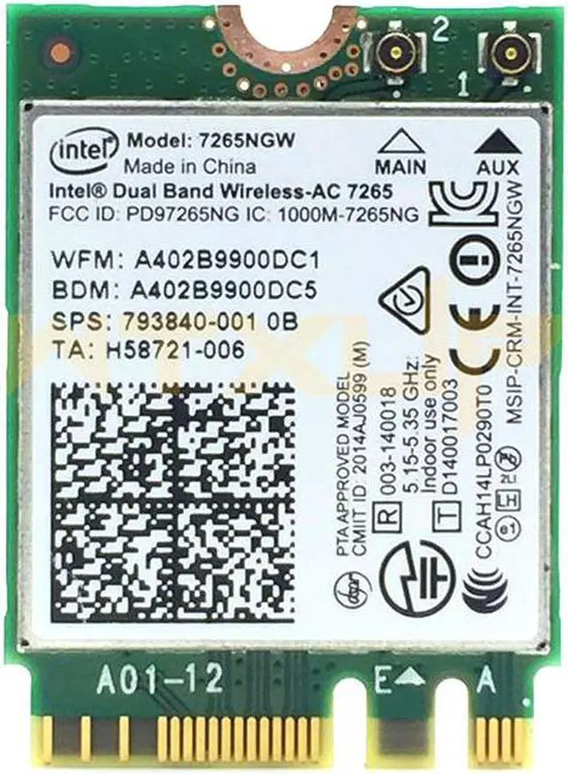Main image of 802.11AC Card for Intel 7265NGW Dual band 7265 7265AC 867Mbps vPro/WIDI wireless WiFi network card Bluetooth 4.0