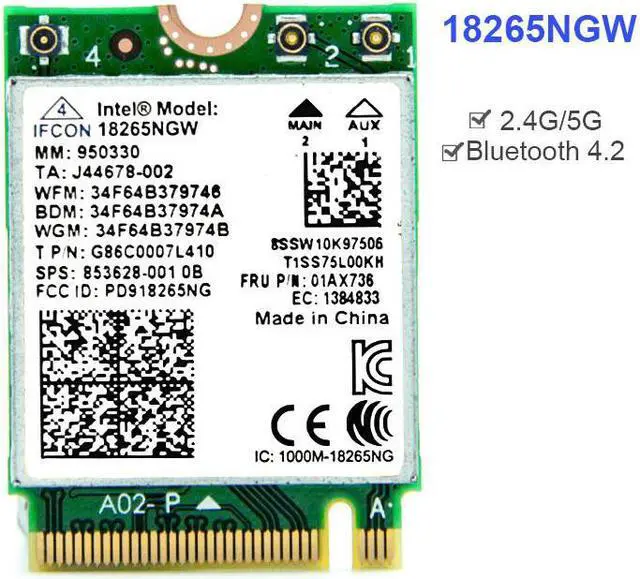 Main image of Tri-Band Wireless-AC 18265 wifi Adapter 2.4G/5G For Intel 18265NGW Bluetooth 4.2 867Mbps Wireless Card For ThinkPad T470 T570 T