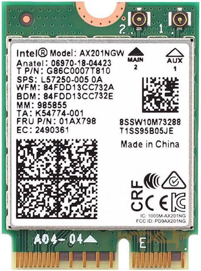 Main image of Wi-Fi 6 Intel AX201 M2 Key E CNVio 2 Wifi Card Dual Band 2974Mbps Wireless Bluetooth 5.0 2.4Ghz/5Ghz 802.11ac/ax AX201NGW