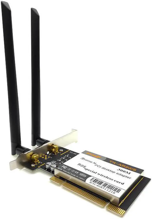 Main image of Atheros AR9220 802.11a/b/g/n 2.4GHz/5GHz 300Mbps Desktop PCI WiFi Adapter Wireless Network card for ROS/Windows 7/8/10