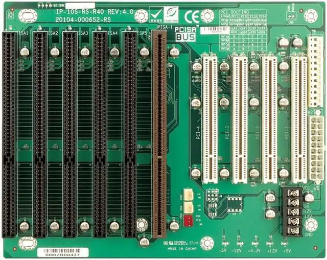 Main image of IPC 4*PCI IP-10S-RS-R40 PCISA Bus Slot Industrial passive backplane CPU Card 5*ISA Slot Supports ATX/AT power interface