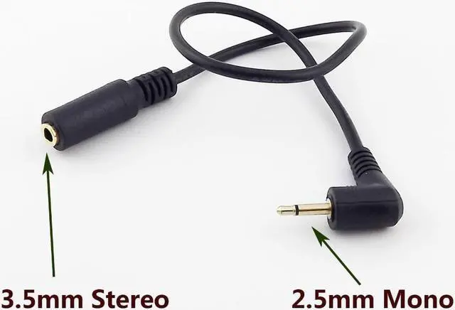 Main image of FOR 1pc 3.5mm Female Stereo to 2.5mm Male Headphones Headset Aux Adapter Converter Cable 25cm