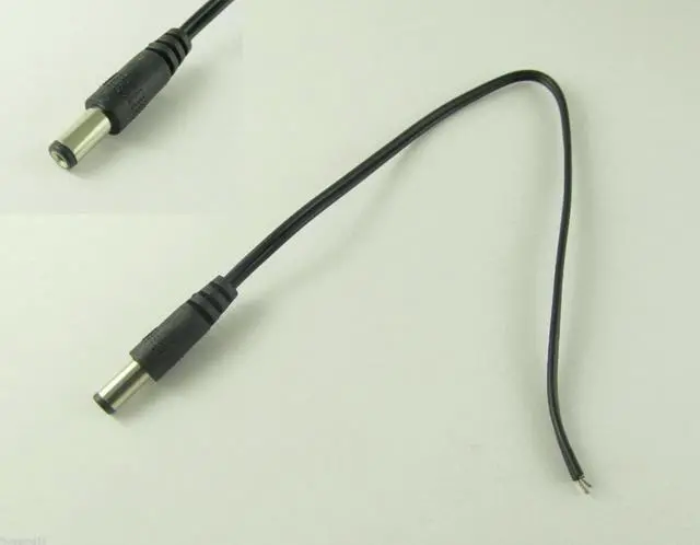Main image of FOR 5pcs CCTV Surveillance Camera DC Power Supply 5.5mm x 2.1mm Male Plug Cable 1FT
