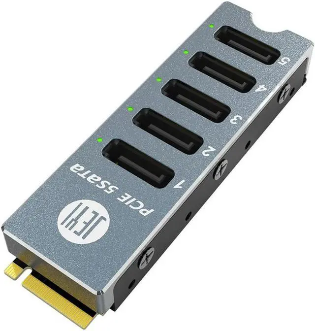 Main image of FOR NVMe M.2 to 5 Sata Adapter Internal 5 Port Non-RAID SATA III 6GB/s M.2 NVMe Adapter Card for Desktop PC Support SSD HDD