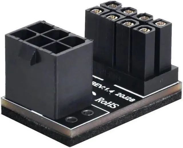 Main image of FOR ATX 6Pin Female to 8pin Male 180 Degree Angled Power for Adapter for Graphics Card
