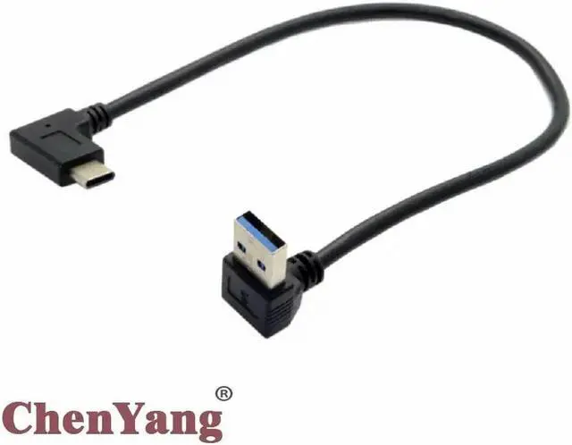 Main image of FOR 90 Degree Up Angled A type Male to Reversible USB 3.0 3.1 Type C Male Connector Data Cable for Laptop Tablet