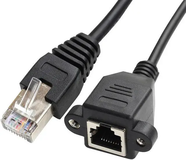 Main image of FOR 30cm 8P8C FTP STP UTP Cat 5e Male to Female Lan Ethernet Network Extension Cable with Panel Mount Holes