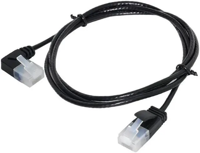 Main image of FOR Ultra Slim Cat6 Ethernet Cable RJ45 Right Angled to Straight UTP Network Cable Patch Cord 90 Degree Cat6a Lan for Laptop