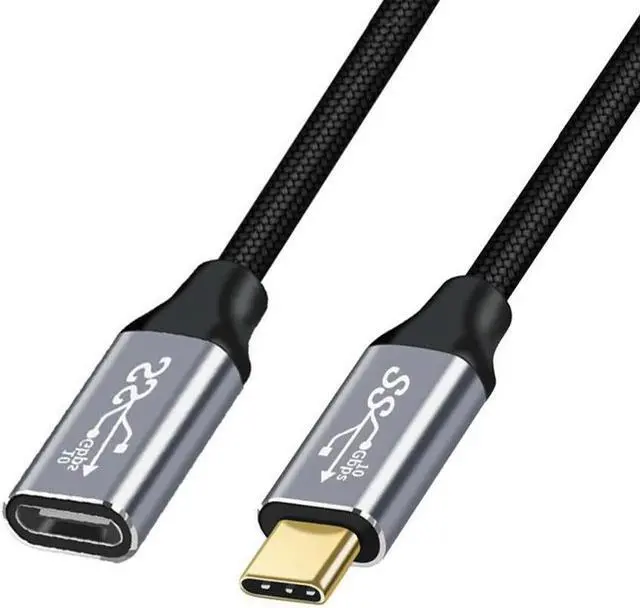 Main image of FOR 100W USB-C USB 3.1 Type-C Male to USB-C Female Extension Data Cable 10Gbps with Sleeve for Laptop Phone