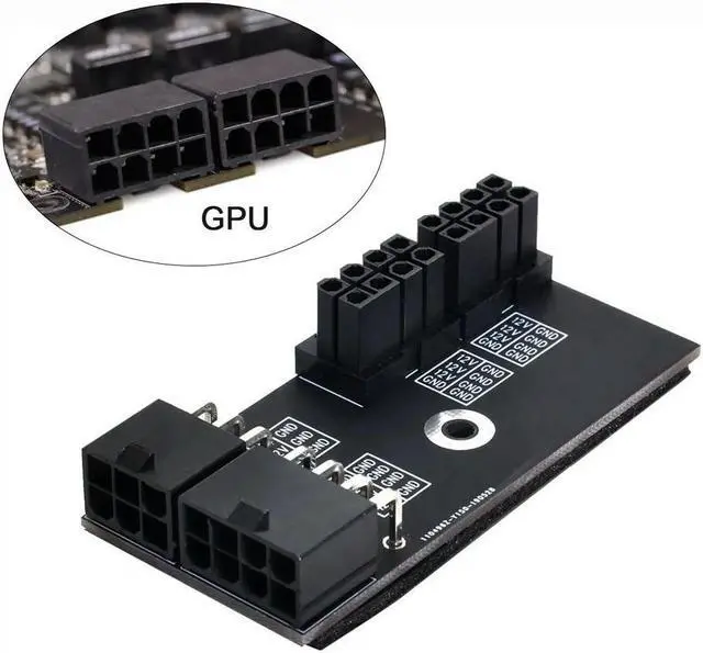 Main image of FOR Dual ATX 8Pin Female to 6+8pin Male 180 Degree Angled Power for Adapter for GPU