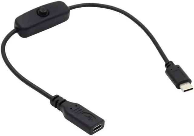 Main image of FOR With On Off Power Switch Button USB Type C Male to Female USB-C Cable for Laptop Keyboard Pi 4B