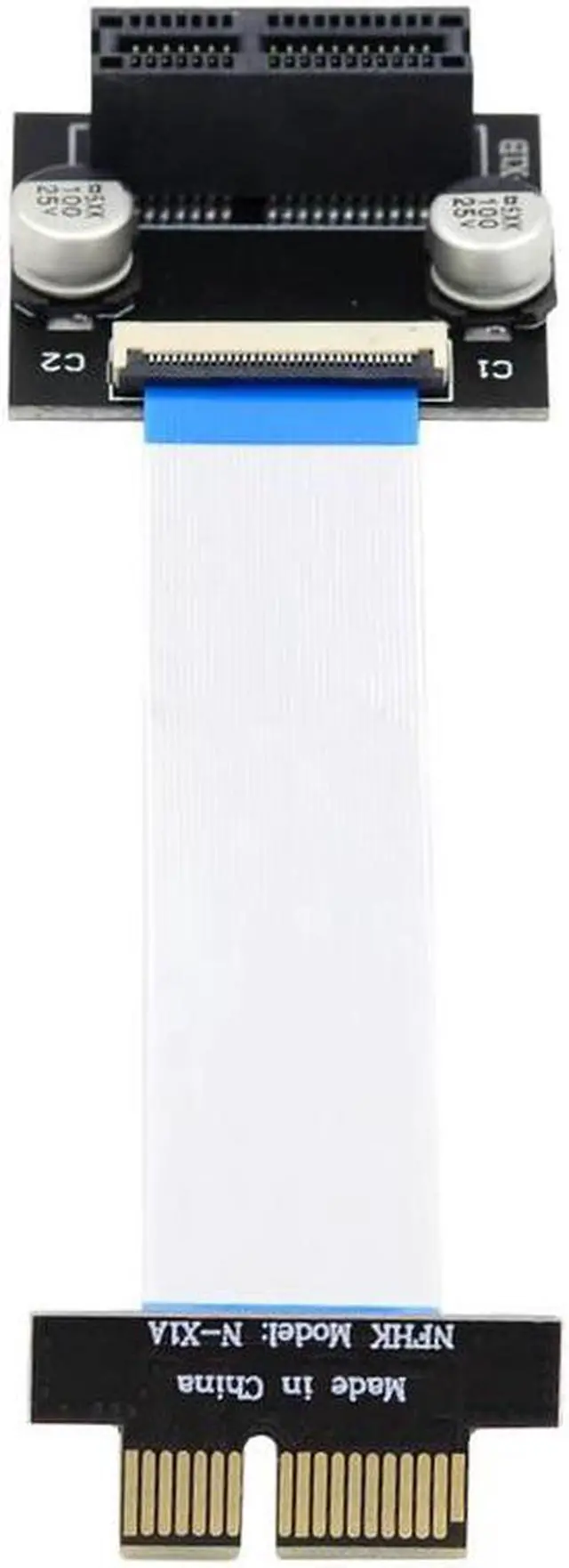 Main image of FOR Low Profile PCI-E Express 1X Slot Riser Card Extender Extension Ribbon Flex Relocate Cable 10cm 90 Degree Angled