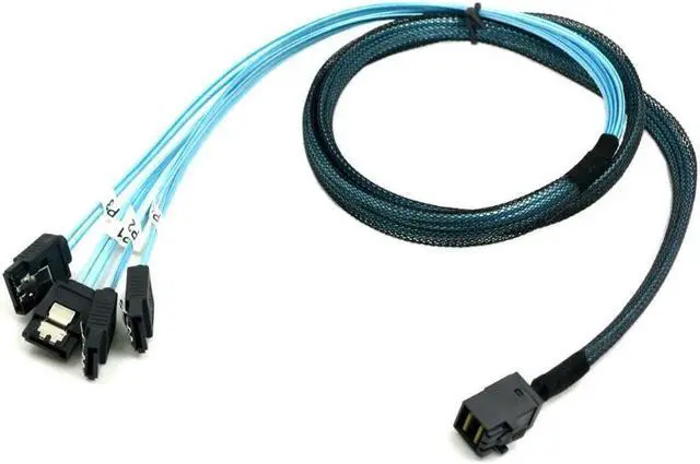 Main image of FOR Internal Mini SAS SFF-8643 Host to 4 SATA 7pin Target Hard Disk 6Gbps Data Server Raid Cable 50cm 1m