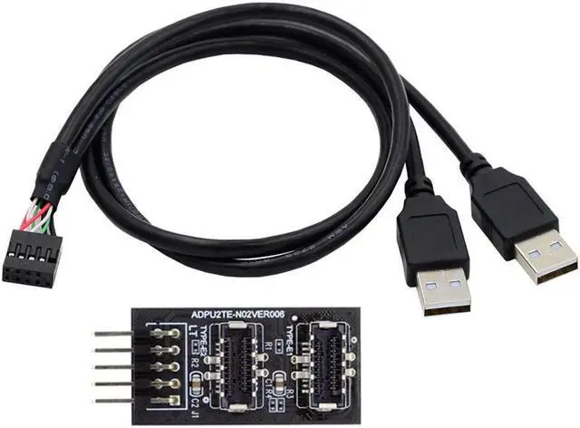 Main image of FOR Dual USB 3.1 Front Panel Socket Key-A Type-E to USB 2.0 Type-A 9Pin 10Pin Mainboard Header Male Cable Extension for Adapter