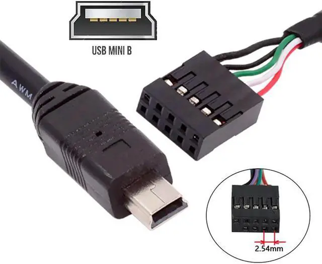 Main image of FOR USB 2.0 Motherboard 9pin 10pin Header to Micro USB/Mini USB 5Pin Cable 50cm for Mini Monitor Sensor Panel Camera