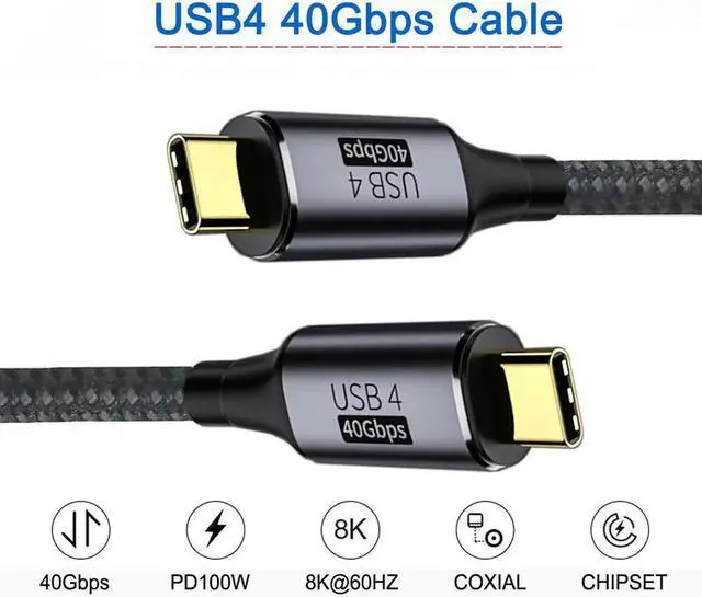 Main image of FOR USB-C to USB-C USB4 Cable 40Gbps with 100W Charging UHD 8K 5K 4K 60Hz USB4.0 Compatible with TB3/4