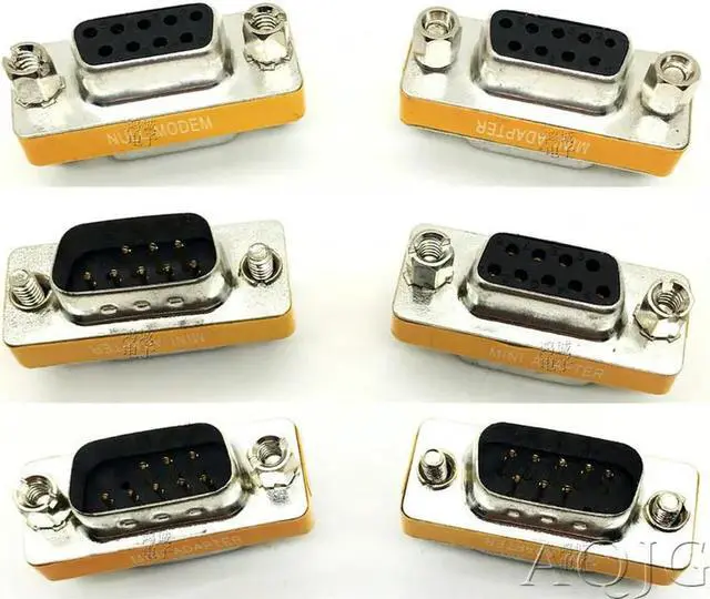 Main image of FOR Female to Female DB9 9Pin Gender Changer Convertor Male to Male DB9 Cross adapter Oranger Null modem Mini