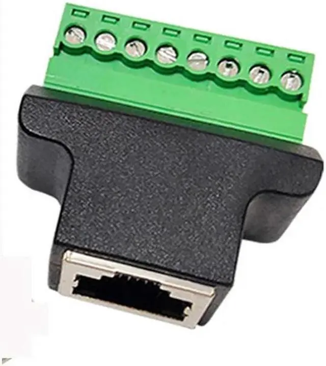 Main image of FOR Rj45 To 8-pin Terminal Solderless Green Terminal Rj45 Network Adapter 8p8c Rj45 Connector Extends Rj45