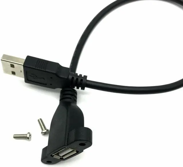 Main image of FOR USB2.0 Male to Female With Mount USB all-inclusive with screw holes to fix USB2.0 Extension cable customization 0 0.5M 1m