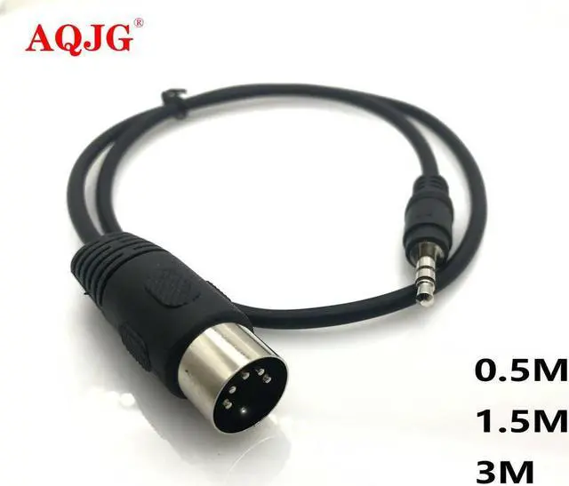 Main image of FOR 0.5M 1.5M 5P Din MIDI Male Plug to 3.5mm 1/8in TRS Stereo Male Audio Cable For CD Player Smartphone