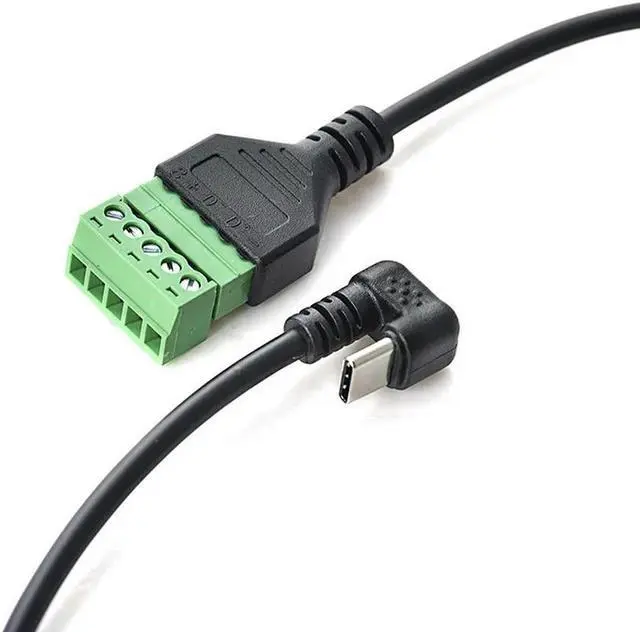 Main image of FOR Elbow TYPE-C public welding- data charging to 5P green wiring pluggable terminal transfer extension Cable For Computers