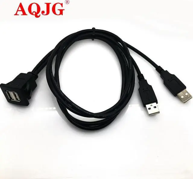 Main image of FOR USB2.0 Flush Mount Cable 1M/2M Double/Single USB Port Extension Flush Dashboard Panel Mount Cable for Car Boat Motorcycle