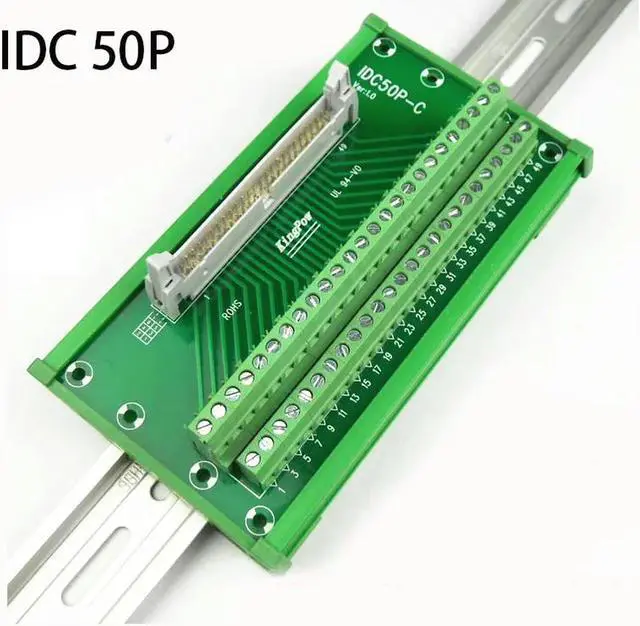 Main image of FOR IDC50P IDC 50 Pin-C Male Connector to 50P Terminal Block Breakout Board Adapter PLC Relay Terminals DIN Rail Mounting