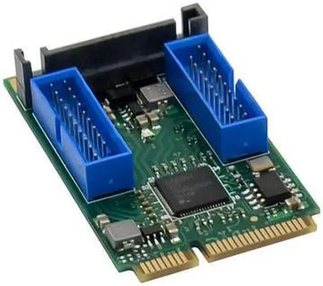 Main image of FOR Mini PCIE to dual 19PIN USB3.0 expansion card 720202 chip 2-ports 20pin to 4 port usb 3.0 mini pci-e to usb hub adapter