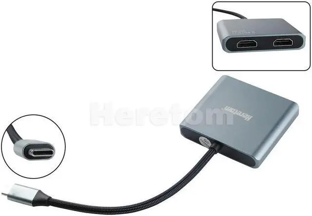 Main image of FOR Type-C to Dual HDMI Docking Station USB C Hub Screen Expansion 4K 60Hz Adapter Laptop Phone PC Accessory