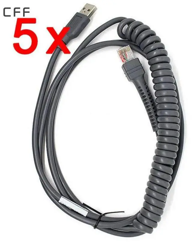 Main image of FOR 5x CBA-U12-C09ZAR 9FT Coiled USB Cable for LS2208 LS2200 LS4208