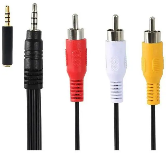 Main image of FOR 3.5 mm to RCA AV Camcorder Video Cable 3.5mm Male to 3RCA Male Plug Stereo Audio Video AUX Cable for Smartphones,MP3, s