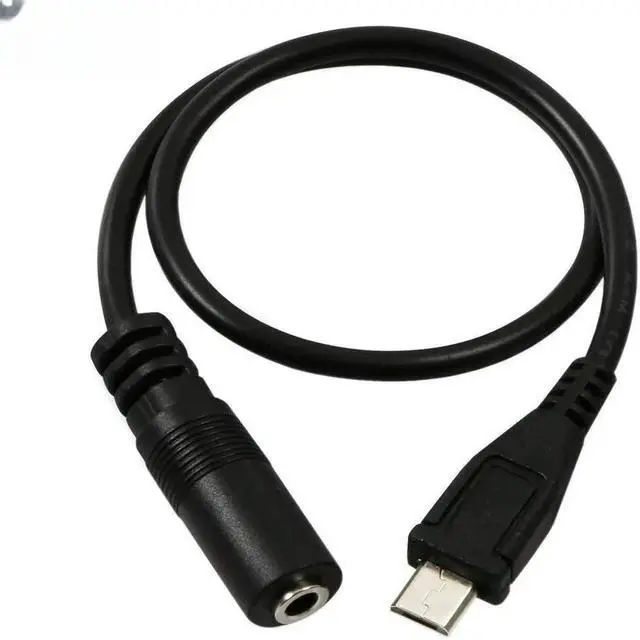 Main image of FOR (2-Pack) Micro USB Male to 3.5mm Jack Female Audio Cable Cord for Active Clip Mic Microphone Convert Adapter