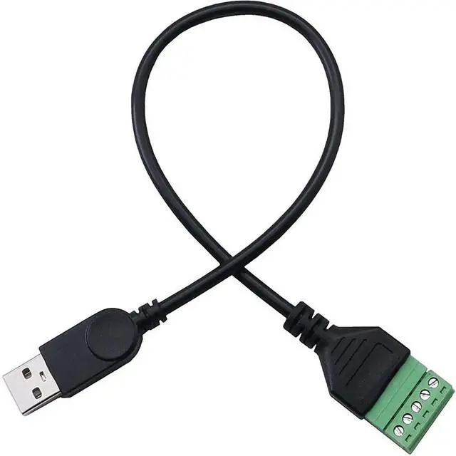 Main image of FOR 1ft USB Type A 2.0 Male to 5 Pins Screw Terminal Female Solderless Charging Data Transfer Converter Adapter Extension Cord