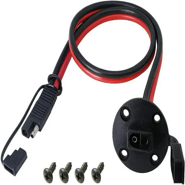Main image of FOR 60cm 10 AWG SAE to SAE 2 Pin Quick Disconnect with Cap Power Automotive Panel Extension Cable with Screw Holes for Panels