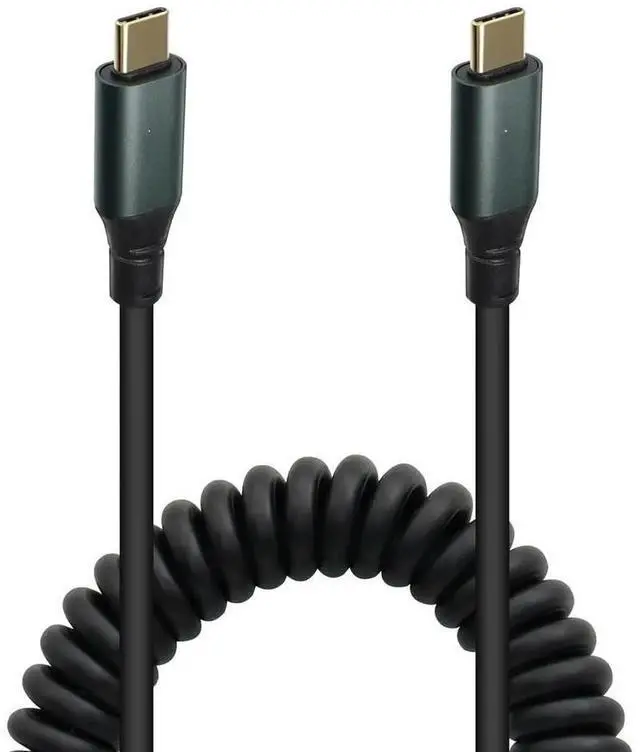 Main image of FOR USB C Male to USB C Male Coiled Cable,Type-C 100W Fast Charging 20Gbps Data Transfer 8K HD Projection Spring Cable Compa