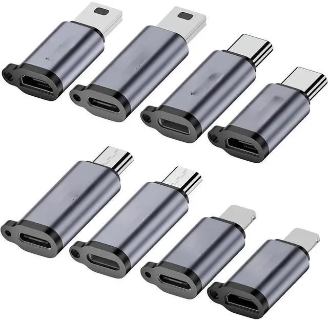 Main image of FOR 8pack USB C/Lighting to Micro USB Adapter Type C/Micro USB to Lighting Converter Micro USB/Lighting to USB C Extender, Micro
