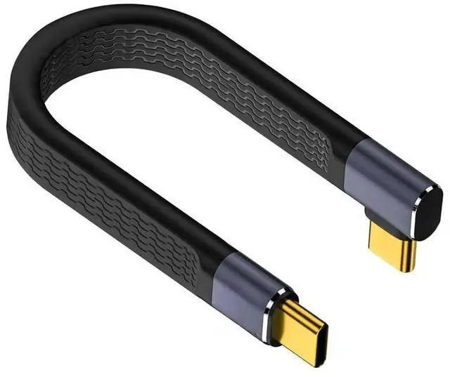 Main image of FOR 40Gbps, Short USB C to USB C Cable 240W, Right Angle USB C Cable Short Flat USB C Cable PD3.1 USB 4 Cable for 4