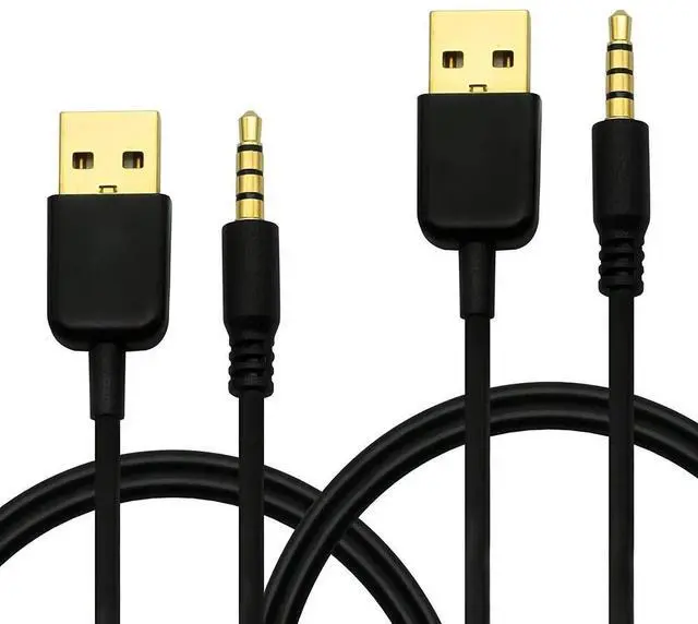 Main image of FOR USB A to 3.5mm AUX Cable Adapter,USB 2.0 Male to 3.5mm Jack Data Cable for MP3 MP4 Players,Headphones,Voice Recorder,-3FT -2Pcs