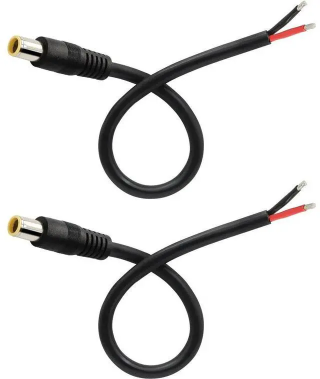 Main image of FOR 2 Pcs DC7909 Power Pigtails Cable, 12V DC 8mm Male Plug to Bare Wire Open End Power Wire Supply Repair Cable, 16AWG DC 7.9 x 5.5