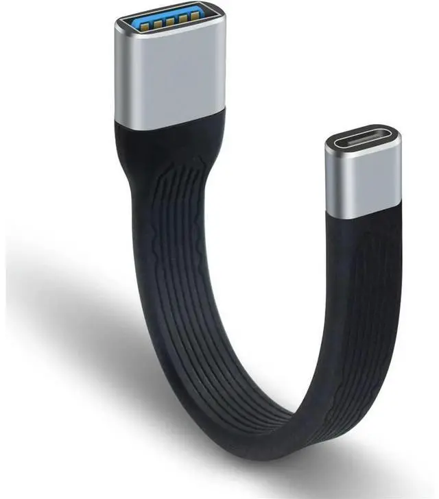 Main image of FOR 10Gbps USB C Female to USB A Female Adapter Soft Flat Short USB C to USB A Extender Cable for Book, Power Bank