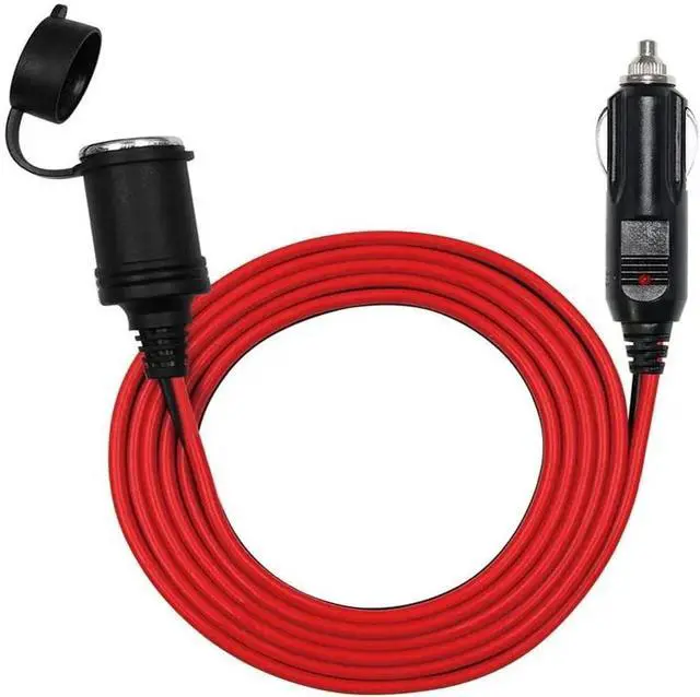 Main image of FOR 12V Car Extension Cord, Male Plug to Female Socket Extension Cable with LED Lights16AWG15A Fuse for Tire Pump, 12FT/3.6M