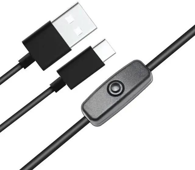 Main image of FOR USB Switch Type-C Cable for Pi 4, Replacement for Pi 4B Power Supply Cord 5V 3A Pi Switch ON/Off Compatible