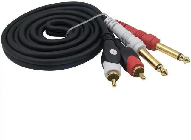 Main image of FOR RCA to 1/4 Cable, TS to RCA Cable, Dual 6.35mm 1/4 inch Male TRS Stereo Jack to 2 RCA Male Audio Splitter Adapter Cable 5 Feet/1