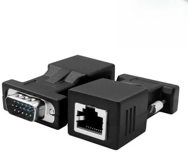 Main image of FOR HGA66 Cat5/Cat6/RJ45 VGA Extender Adapter, VGA 15 Pin Male to RJ45 Female Network Cable Connector 2PCS
