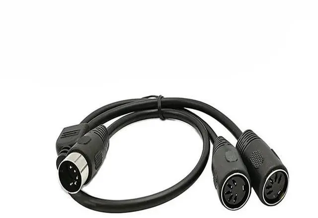 Main image of FOR DIN 5-Pin Splitter Y Adapter MIDI Cable, MIDI 5 Pin Male to Dual 2 x DIN-5 Female Extension Audio Cable (D5P M-2F,0.5meter)