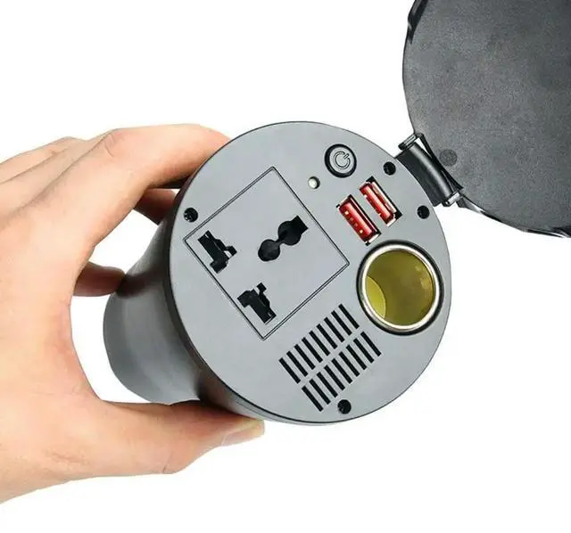 Main image of FOR 150W Car Power Inverter Cup Holder with AC Outlets 4.8A Dual USB Charging Ports Car Adapter with Car Socke