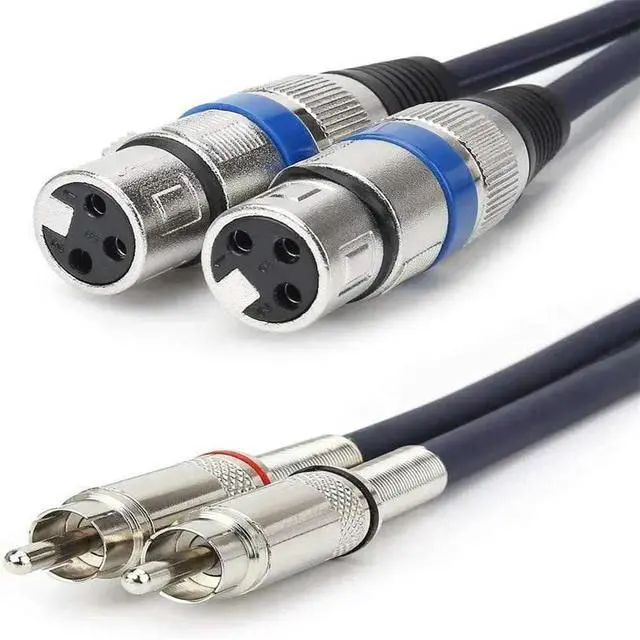 Main image of FOR 2 × XLR Female Cable To 2 × RCA Cable, XLR Adapter,XLR Microphone Audio Cable Connector Power Amplifier(1.5m)
