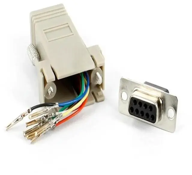 Alt view image 2 of 2 - FOR RS232 DB9 Female to RJ45 Female con tor Adapter ,RJ45 to DB9 RS232 com LAN TO 232 db9 10PCS/lot
