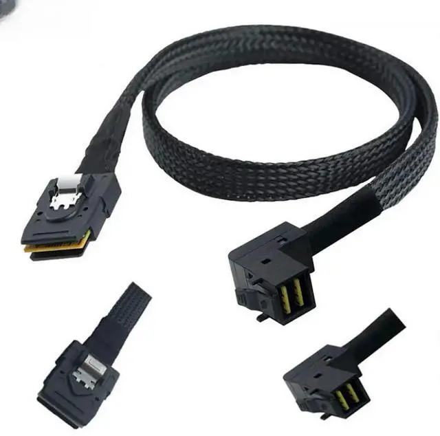 Main image of FOR MINI SAS SFF-8643 90 degree to SAS SFF-8087 server con tion Cable